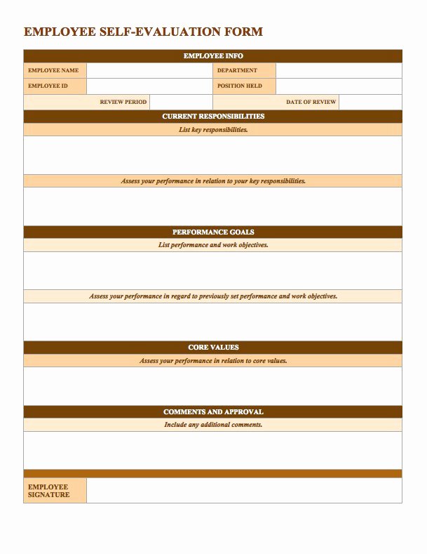 Free Employee Evaluation form Template Luxury Free Employee Performance Review Templates Smartsheet