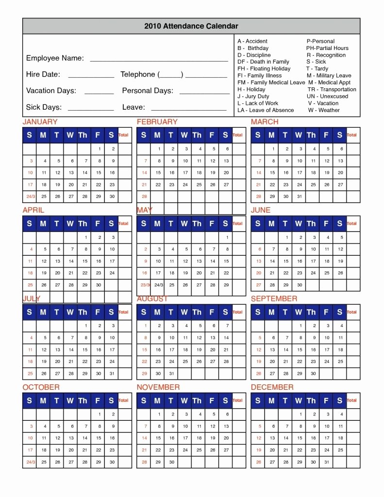 Free Employee Schedule Template New Free Printable Employee attendance Calendar Template 2016