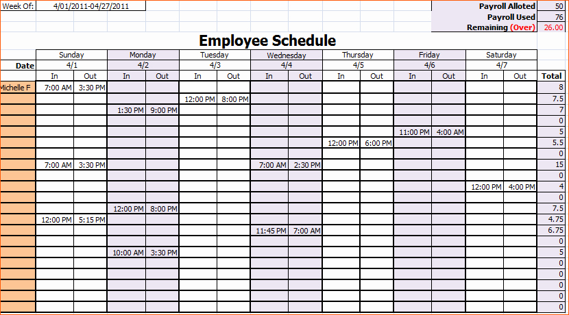 Free Employee Schedule Template Unique 10 Monthly Work Schedule Template