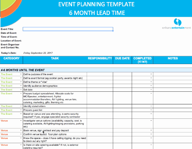 Free event Plan Template Lovely event Management Checklist to Do List organizer Checklist