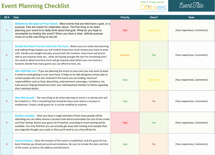 Free event Planning Template Best Of event Planning Checklist to Keep Your event Track