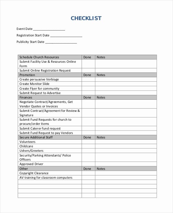 Free event Planning Template Inspirational event Planning Checklist Template Free