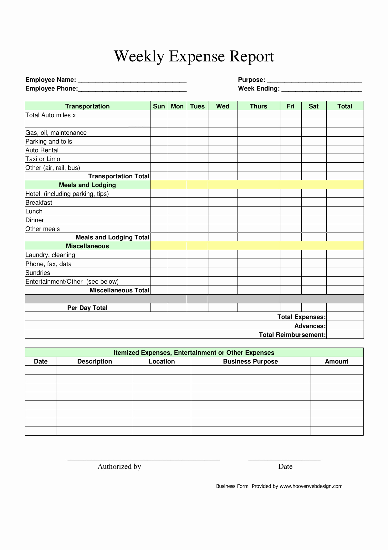 Free Excel Expense Report Template Awesome Download Weekly Expense Report form Pdf