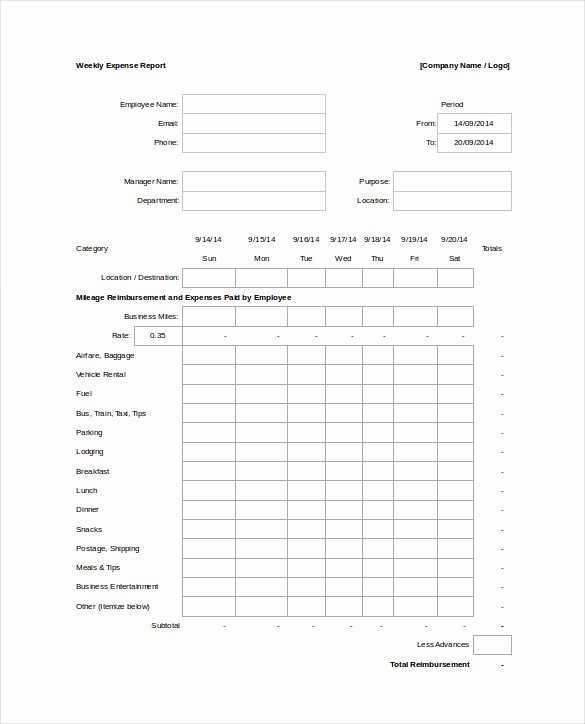 Free Excel Expense Report Template Beautiful 13 Blank Spreadsheet Templates Pdf Doc