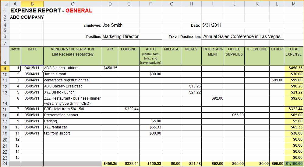 Free Excel Expense Report Template Best Of 10 Free Payroll Templatesagenda Template Sample