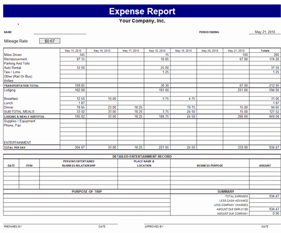 Free Excel Expense Report Template Inspirational Monthly Expense Report Template