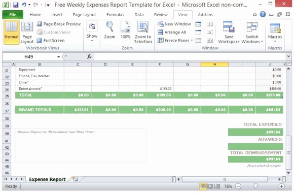 Free Excel Expense Report Template Lovely Free Weekly Expenses Report Template for Excel