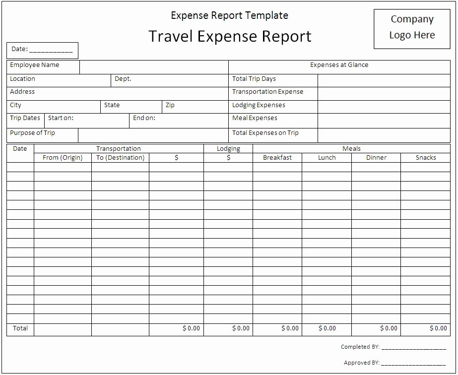 Free Excel Expense Report Template Unique Expense Report Template