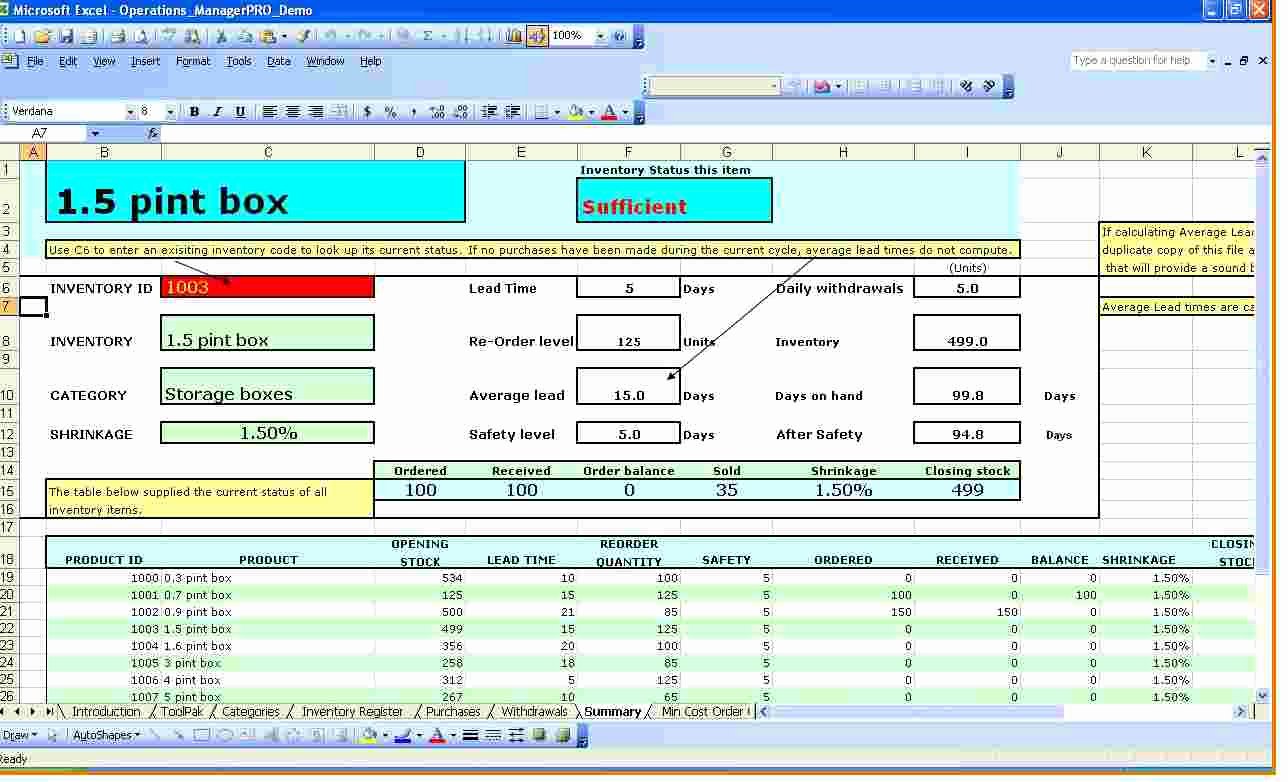 Free Excel Inventory Template Elegant Inventory Spreadsheet Template for Excel Spreadsheet