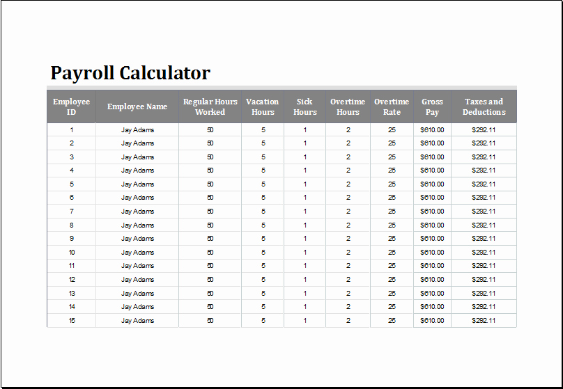 Free Excel Payroll Template Lovely How to Calculate Payroll In Excel Template Business and