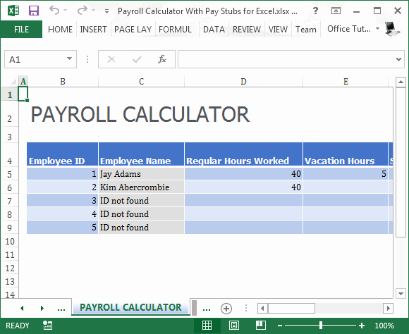 Free Excel Payroll Template Lovely Payroll Calculator with Pay Stubs for Excel