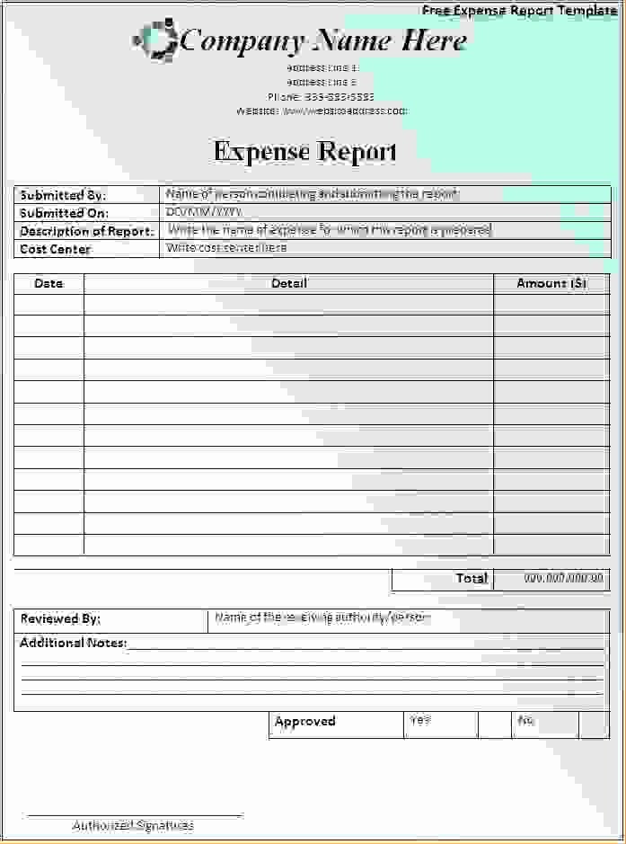 Free Expense Report Template Elegant 5 Free Expense Report Template