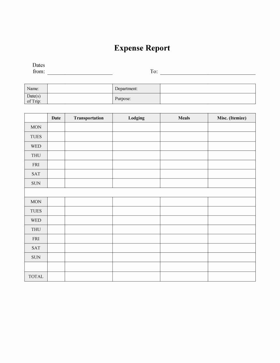 Free Expense Report Template Inspirational 40 Expense Report Templates to Help You Save Money