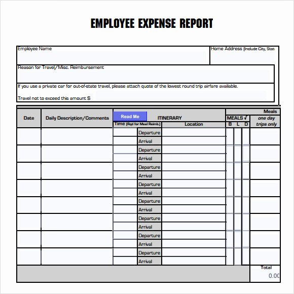 expense report sample
