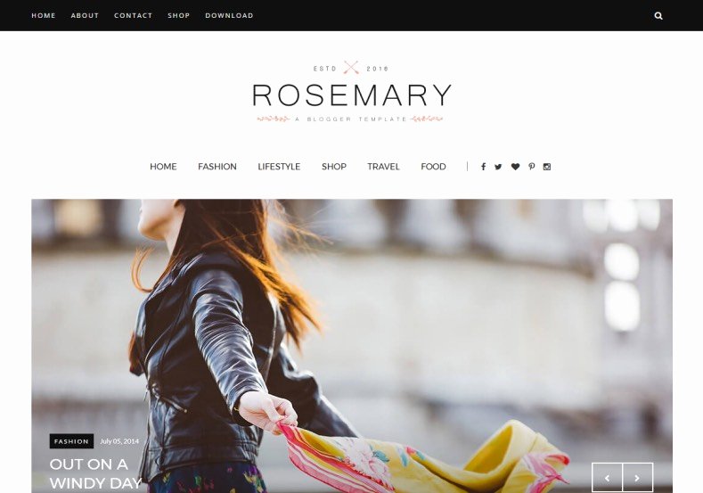 Free Fashion Blogger Template Luxury Rosemary Fashion Blogger Template • Templates 2018