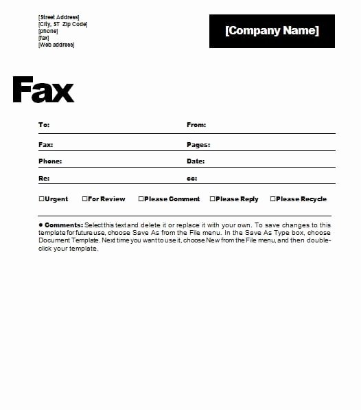 Free Fax Cover Page Template Elegant to 5 Free Fax Cover Sheet Templates Word Templates