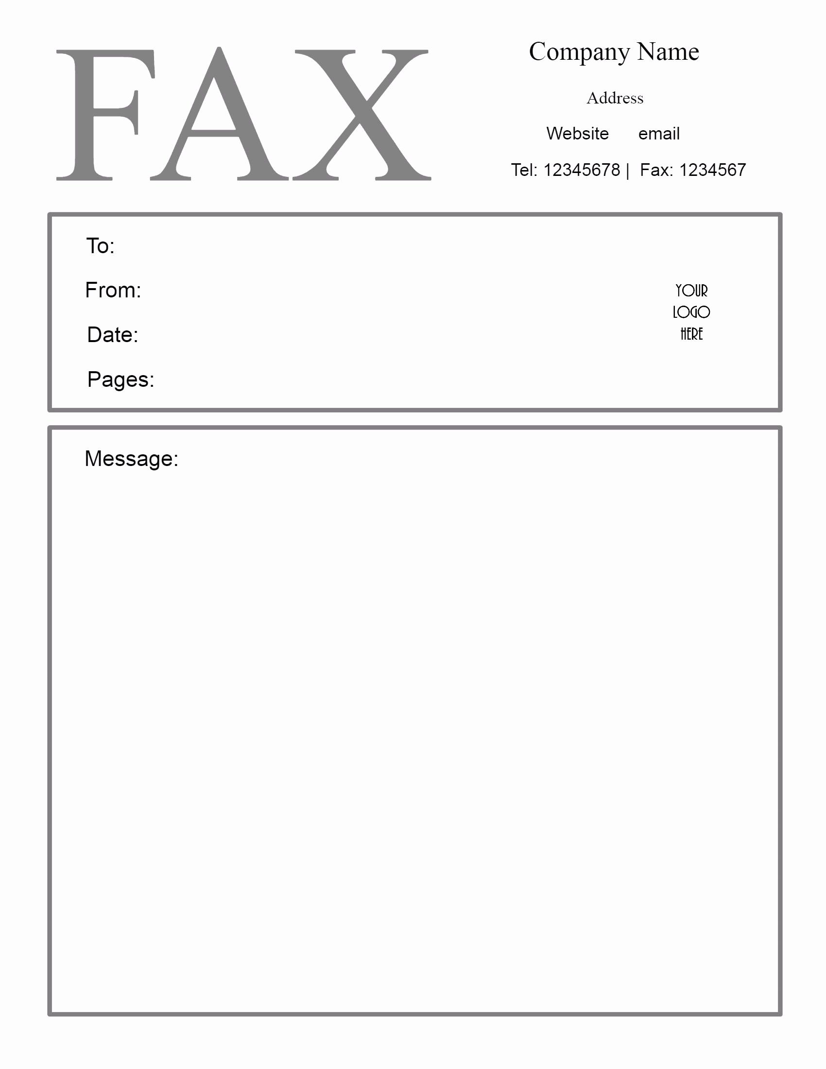 Free Fax Cover Page Template Fresh Free Fax Cover Sheet Template
