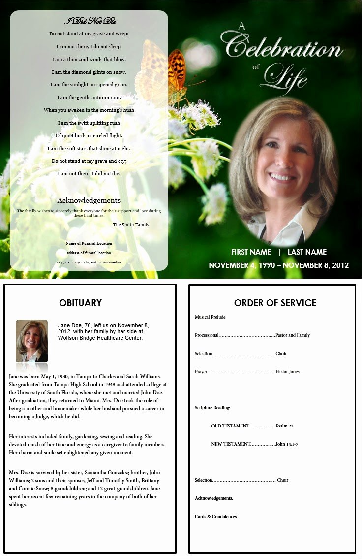 Free Funeral Brochure Template Beautiful 10 Best Of Funeral Memorial Programs Templates