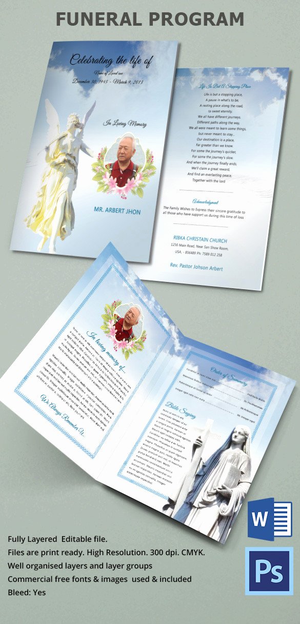 Free Funeral Brochure Template New 31 Funeral Program Templates – Free Word Pdf Psd