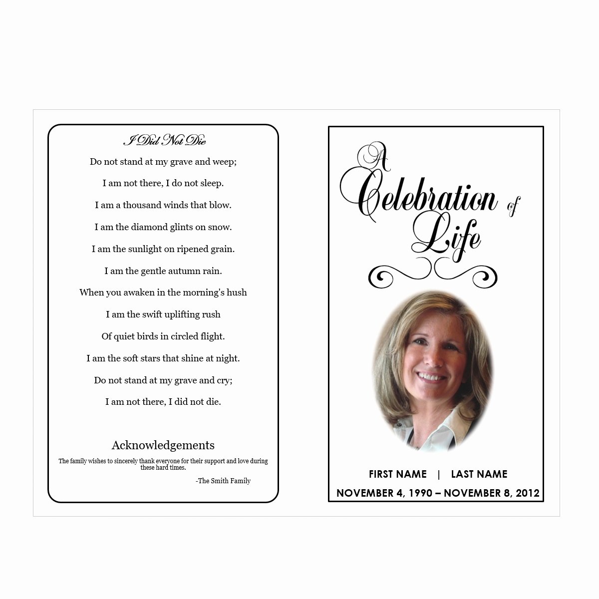 Free Funeral Brochure Template Unique Free Funeral Program Template