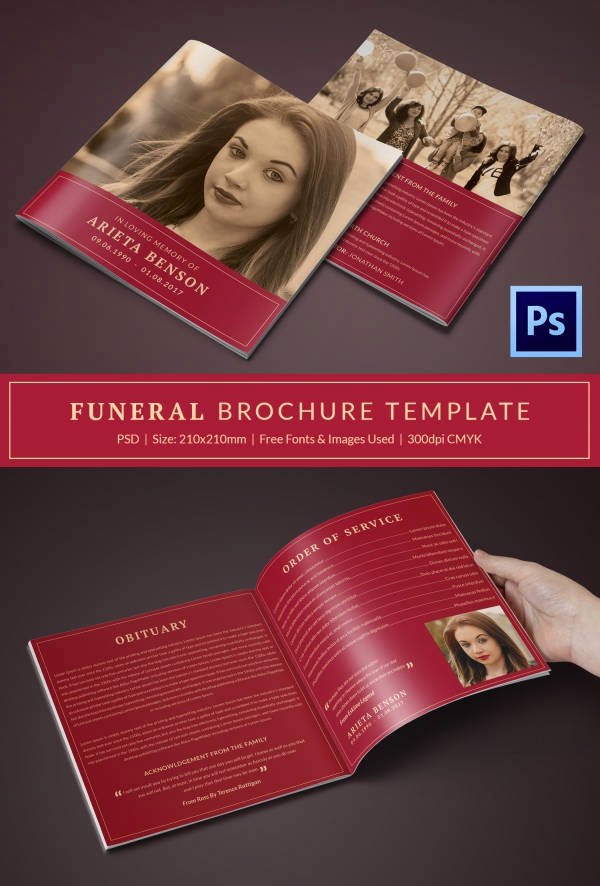 Free Funeral Brochure Template Unique Funeral Program Template 23 Free Word Pdf Psd format