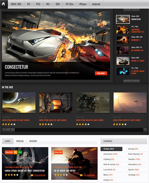 Free Gaming Website Template Awesome 46 Gaming Website themes &amp; Templates