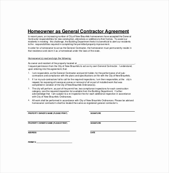 Free General Contractor Agreement Template Elegant Contractor Agreement Template – 22 Free Word Pdf Apple