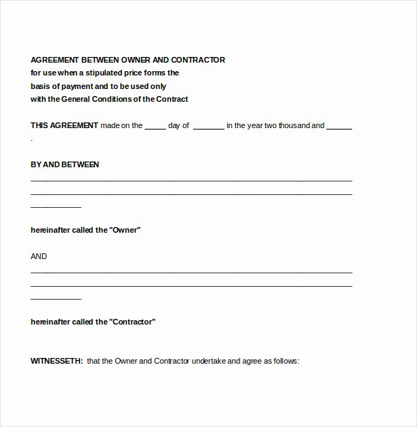 Free General Contractor Agreement Template Fresh Contractor Agreement Template – 22 Free Word Pdf Apple