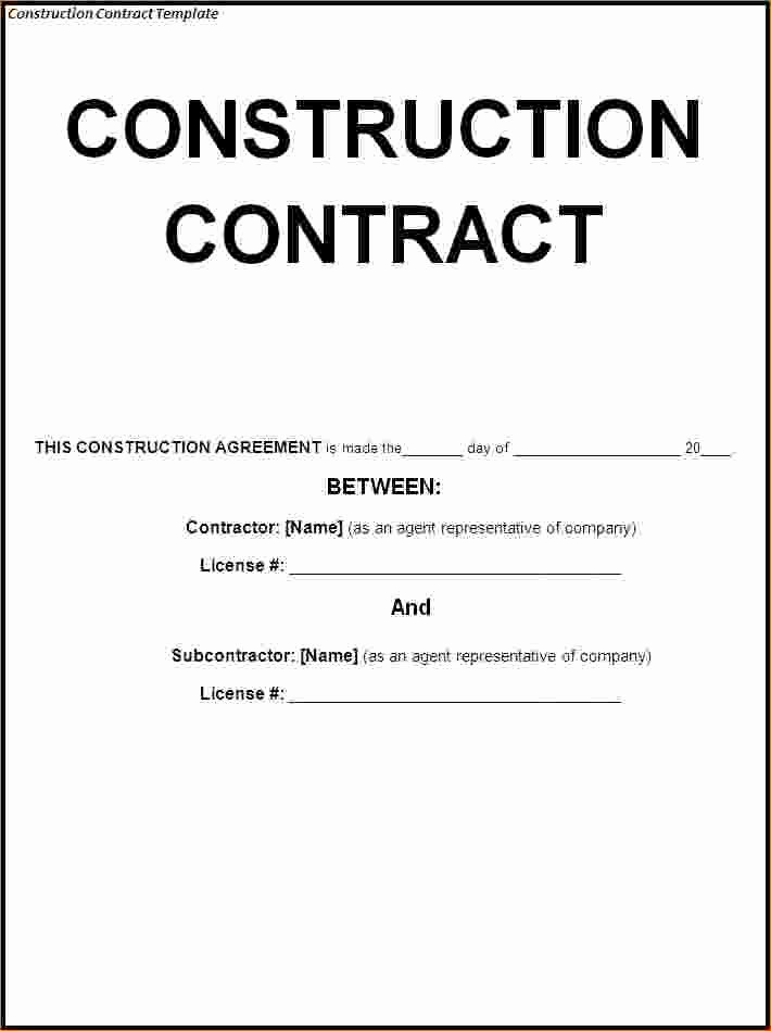 Free General Contractor Agreement Template Luxury 8 Free Construction Contracts Templates