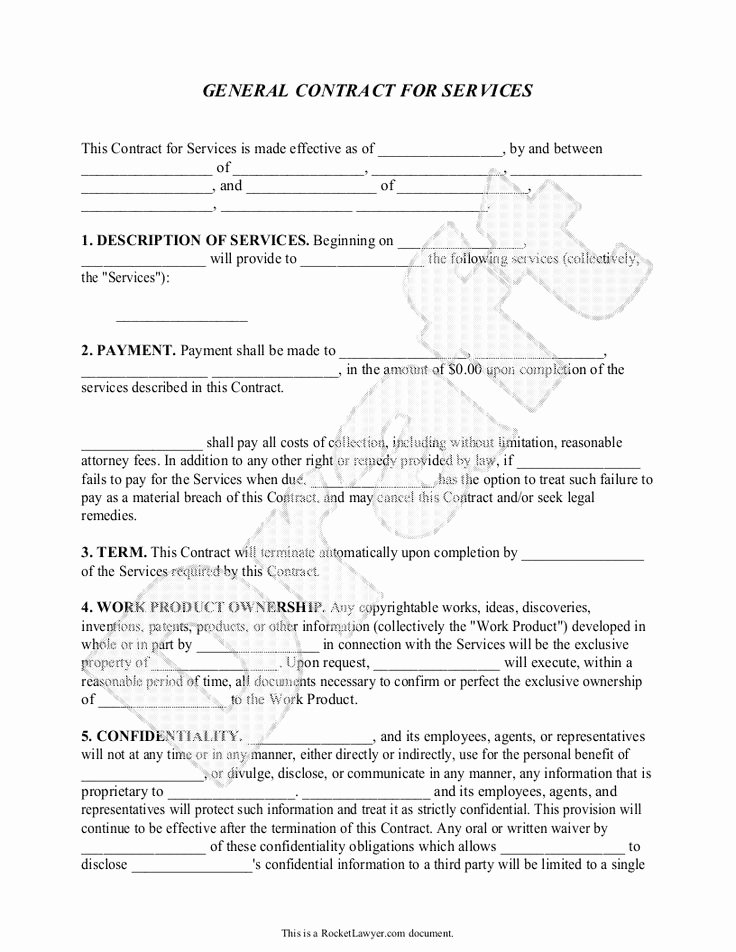 Free General Contractor Agreement Template New Sample General Contract for Services form Template