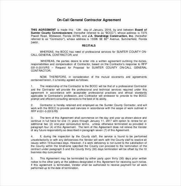 Free General Contractor Agreement Template Unique Contractor Agreement Template – 22 Free Word Pdf Apple