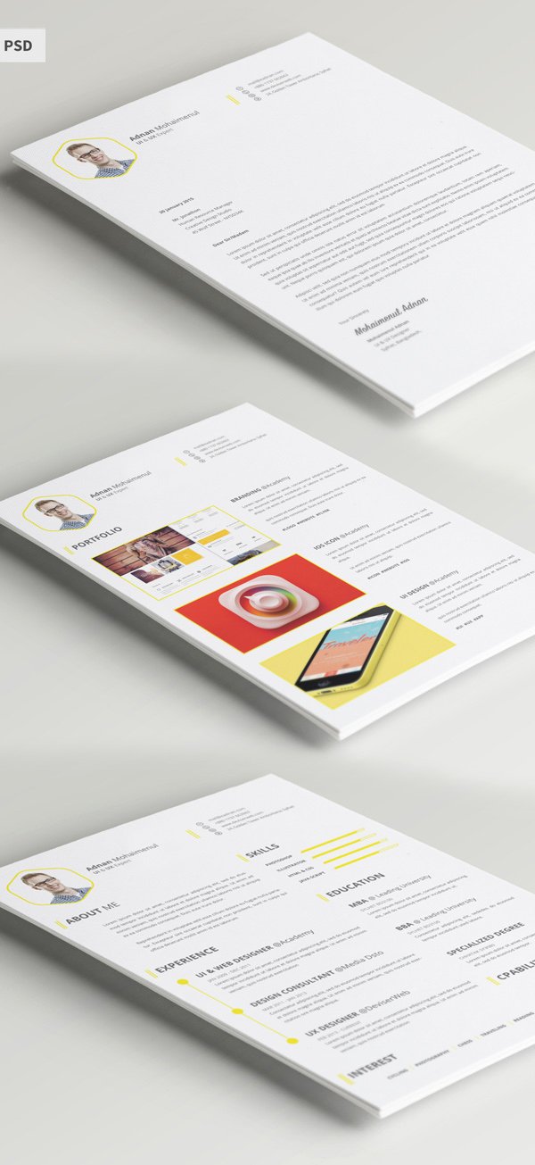Free Graphic Design Template Luxury Free Modern Resume Templates &amp; Psd Mockups