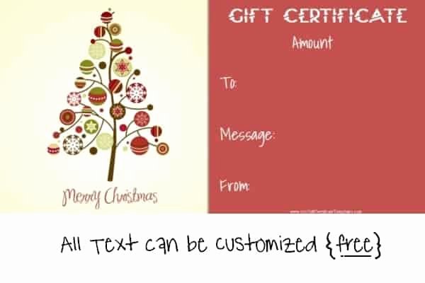 Free Holiday Gift Certificate Template Lovely Free Editable Christmas Gift Certificate Template
