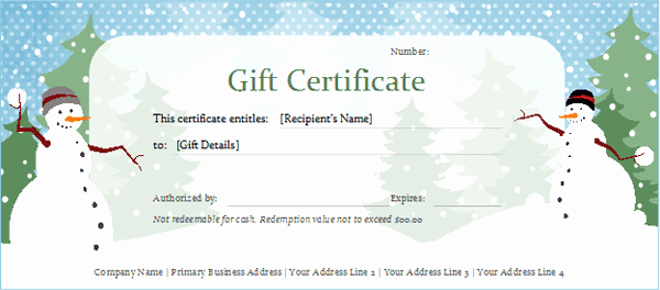 Free Holiday Gift Certificate Template New 5 Printable Holiday Certificate Templates