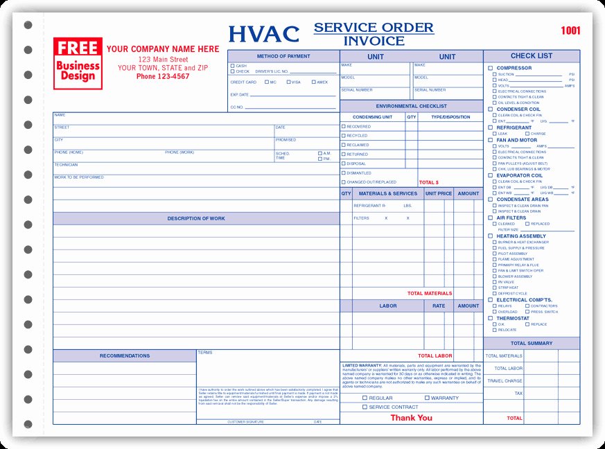Free Hvac Invoice Template Awesome Air Conditioning Service Invoice Template Templates