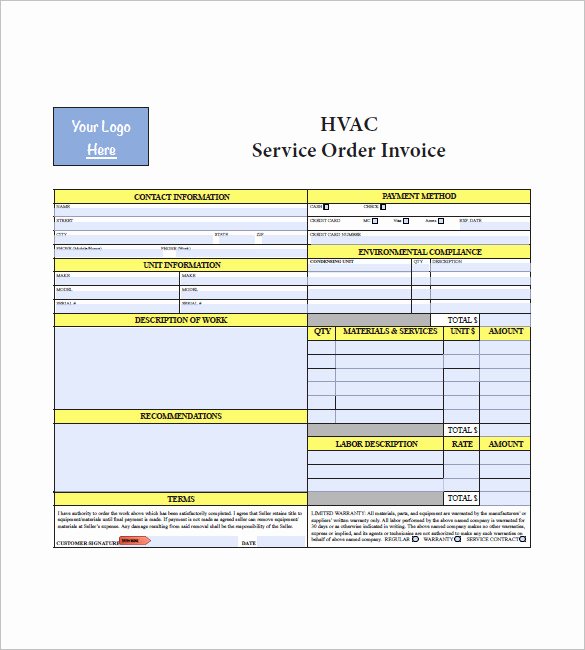 Free Hvac Invoice Template Best Of Hvac Invoice Template 7 Free Word Excel Pdf format