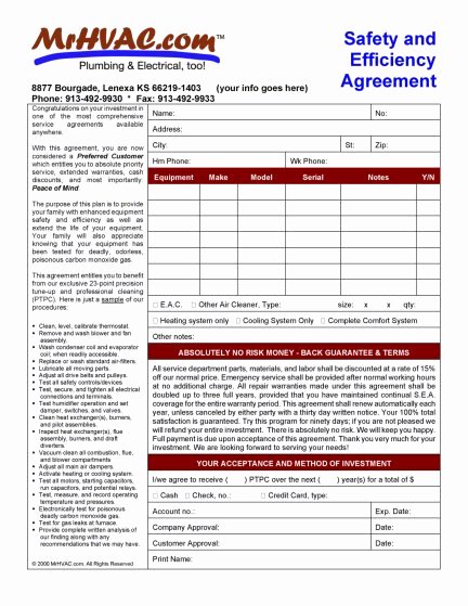 Free Hvac Maintenance Contract Template Awesome Service &amp; Maintenance Agreements Mr Hvac software and