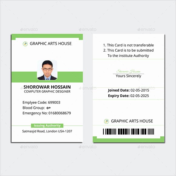Free Id Card Template Word Luxury Employee Id Card Template