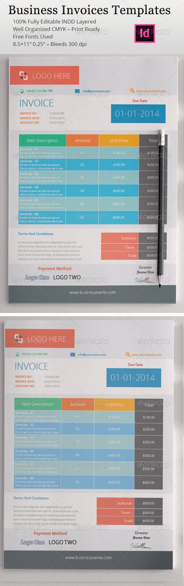 Free Indesign Invoice Template Inspirational Indesign Templates Invoices Dondrup