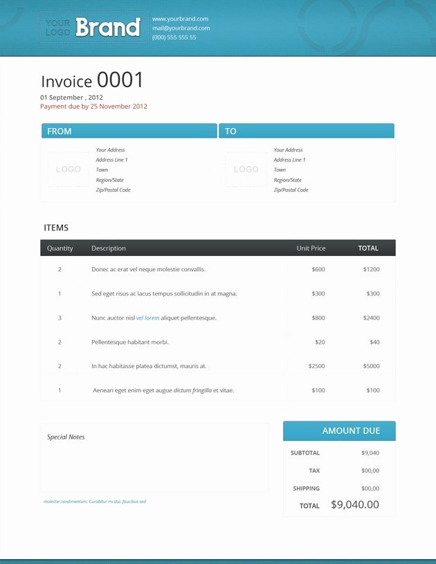 Free Indesign Invoice Template Lovely Bussines Professional