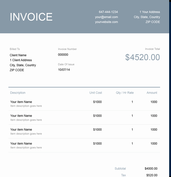Free Indesign Invoice Template Luxury 27 Blank Invoice Templates Free Word Pdf Psd