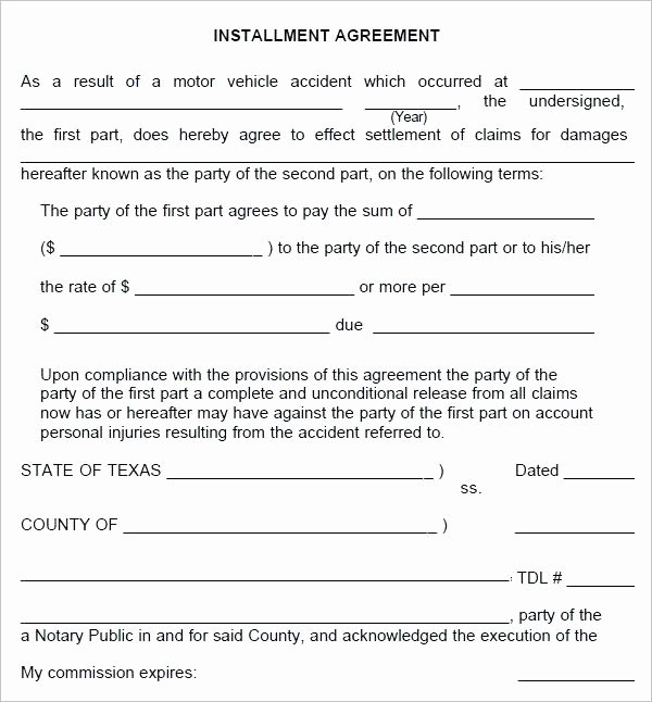 Free Installment Payment Agreement Template Lovely Sample Car Payment Agreement Letter Installment Template
