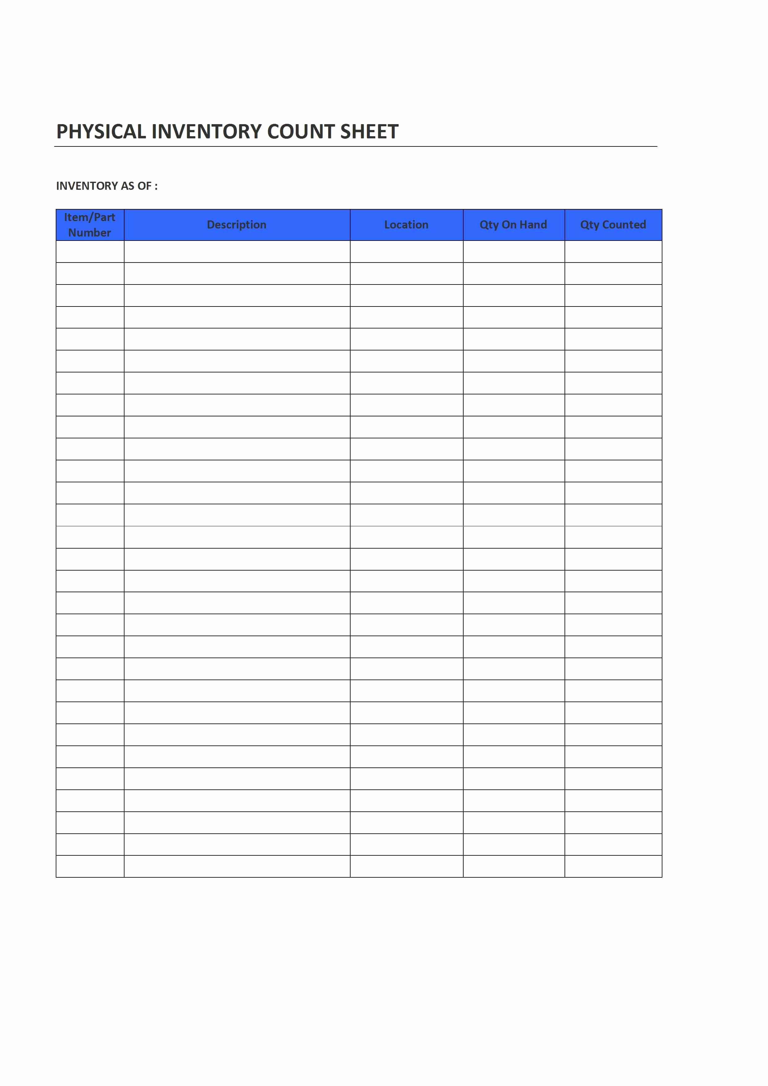 Free Inventory Spreadsheet Template Unique 6 Best Of Printable Spreadsheet forms Printable