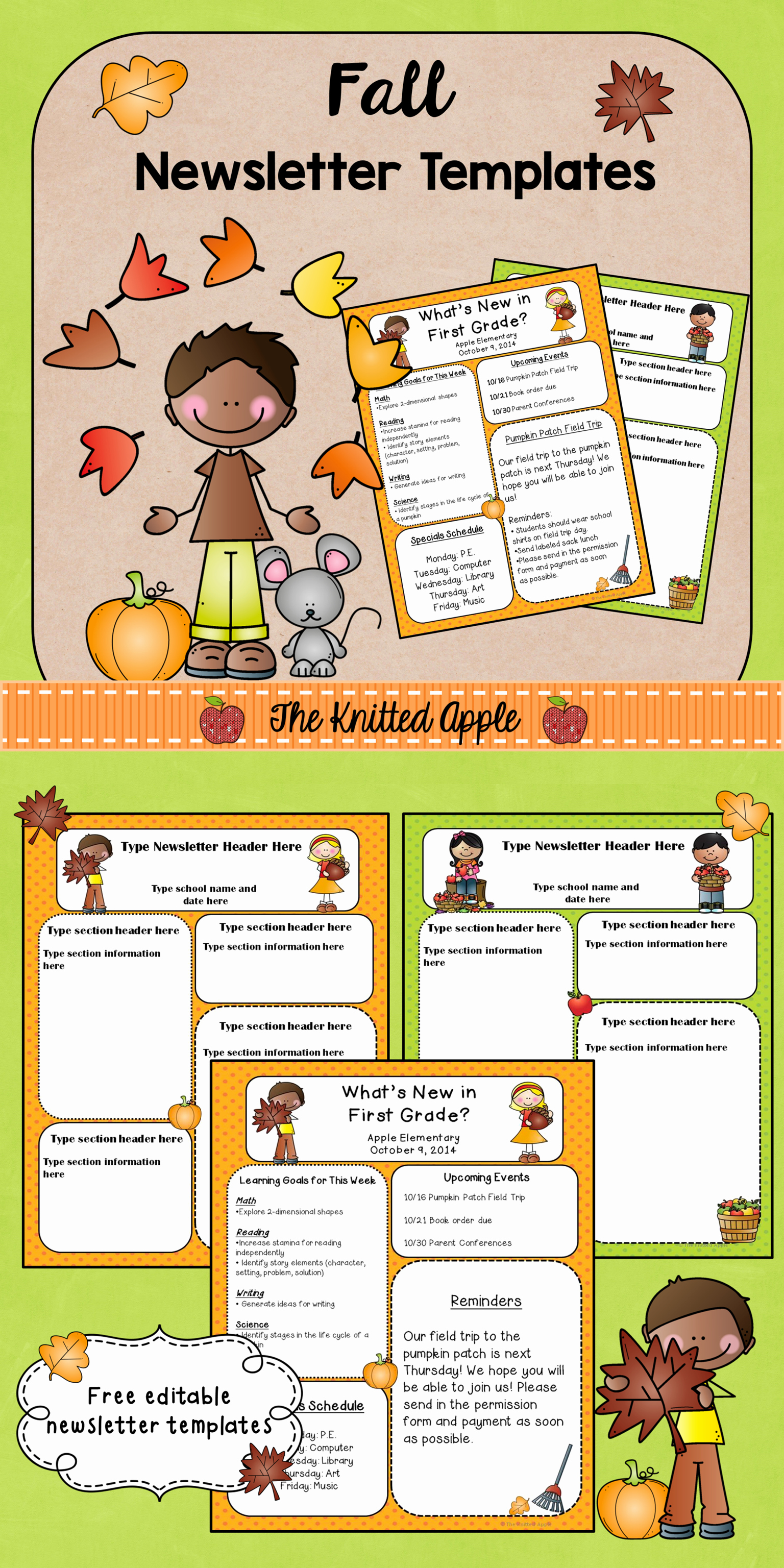 Free Kindergarten Newsletter Template Beautiful Fall Newsletter Templates Freebie