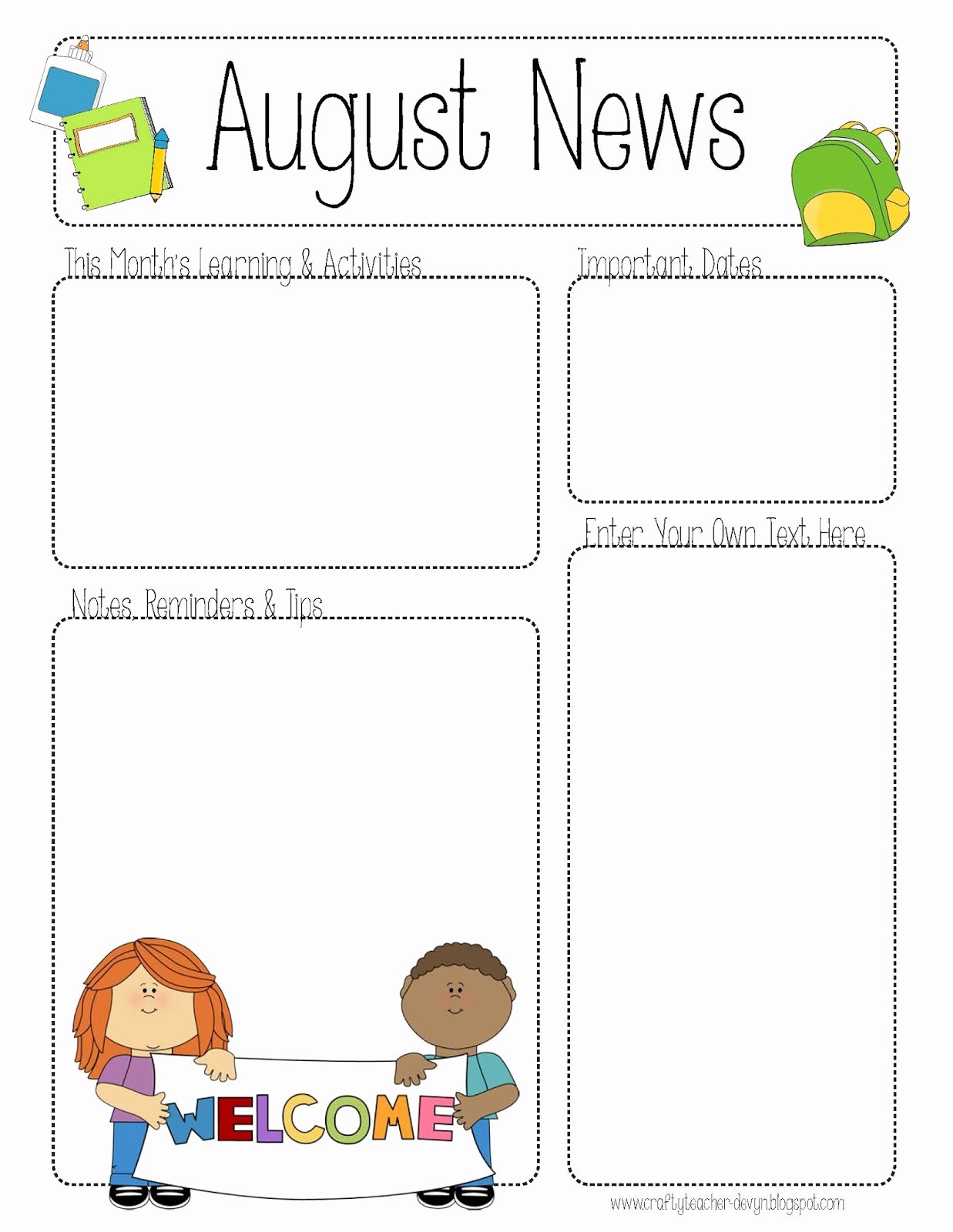 Free Kindergarten Newsletter Template New 5 Best Of Printable Newsletter Templates for