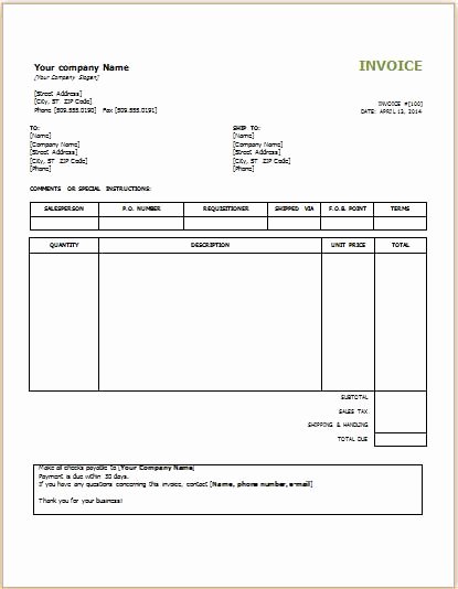 Free Lawn Care Invoice Template Luxury Lawn Care Invoice Template Word