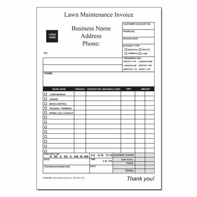 Free Lawn Care Invoice Template New Lawn Care Invoice Templates