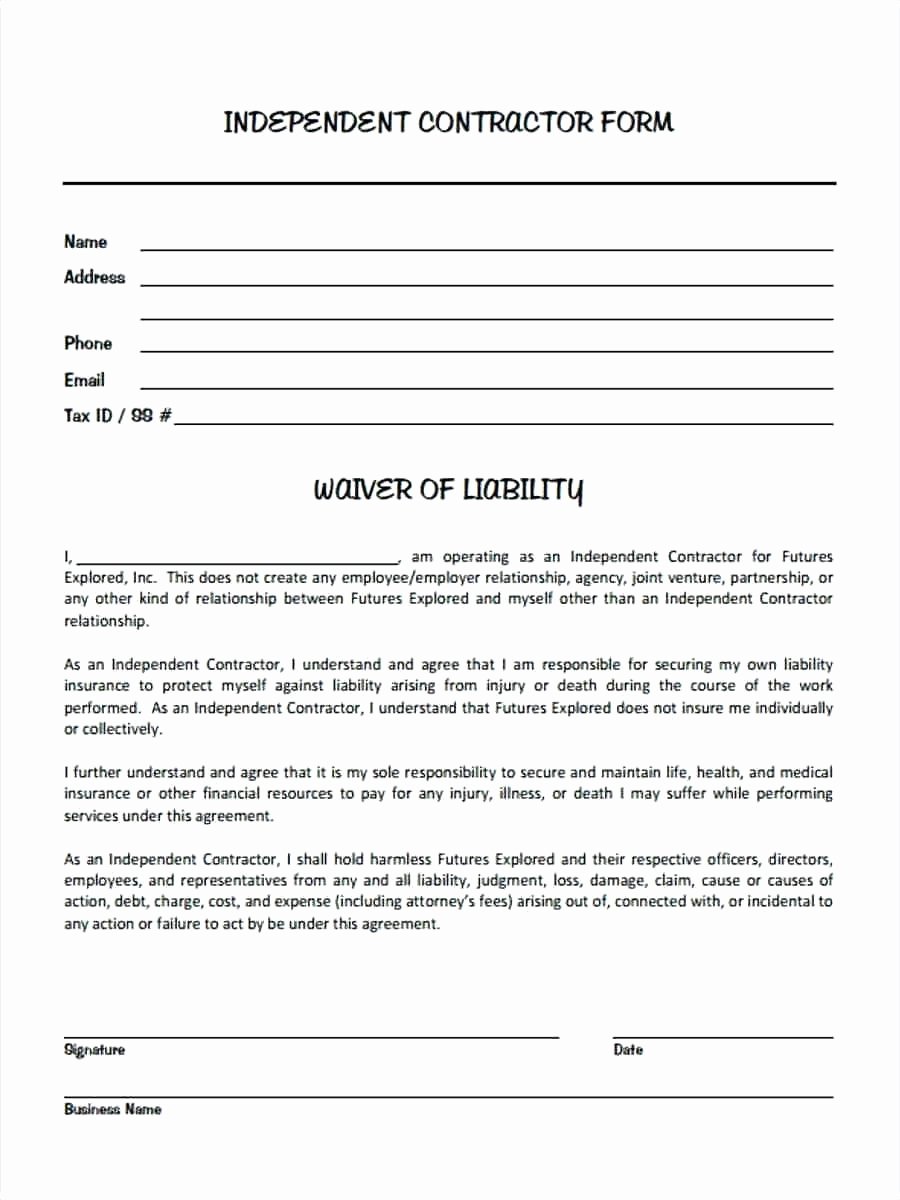 Free Liability Waiver Template Inspirational Template Work Performed Template