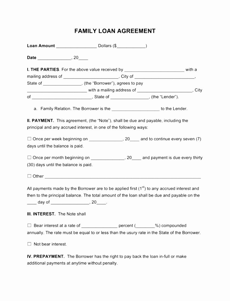 Free Loan Agreement Template Word Best Of 12 Template Loan Agreement Between Family Members Foipt