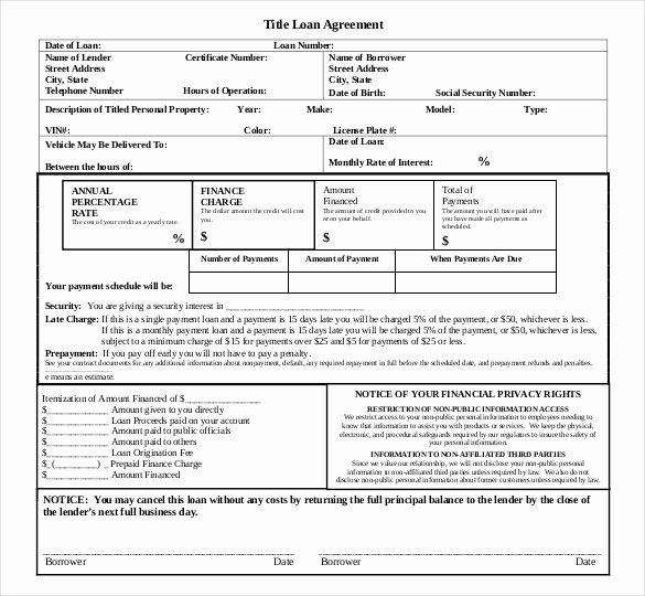 Free Loan Agreement Template Word New Loan Contract Template – 20 Examples In Word Pdf